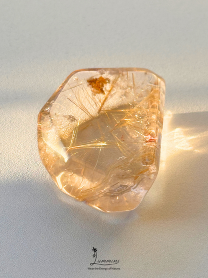Natural Golden Rutilated Quartz Pocket Stone - 27g