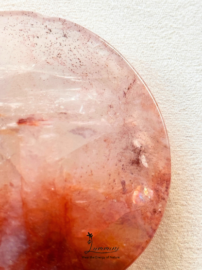 Natural Flower Inclusion Quartz Round Hand Stone
