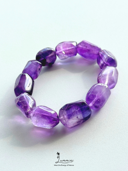Natural Amethyst Freeform Bracelet – Approx. 11–12mm