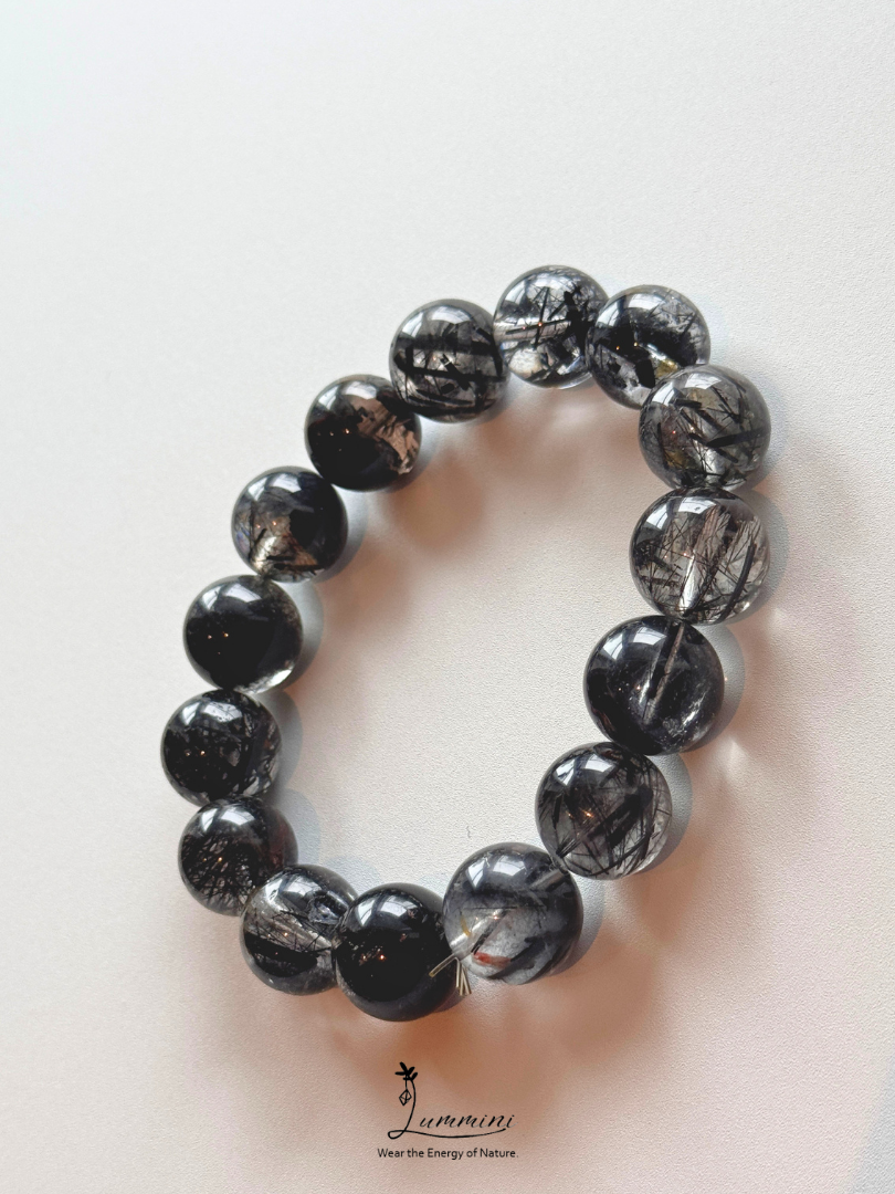 Natural Tourmalinated Quartz Statement Bracelet