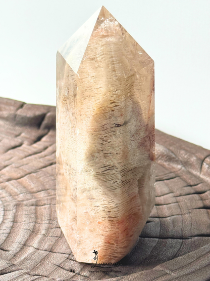 Rare Large Natural Layered Phantom Garden Quartz Tower – Smoky Quartz – 478g, 11.6cm