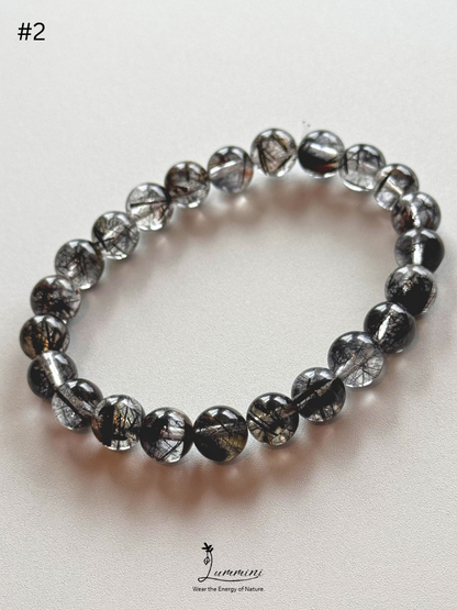 Natural Tourmalinated Quartz Bracelet