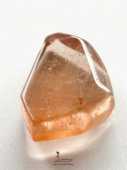 Natural Rutilated Quartz Pocket Stone – Grass & Floral Scene - 33g