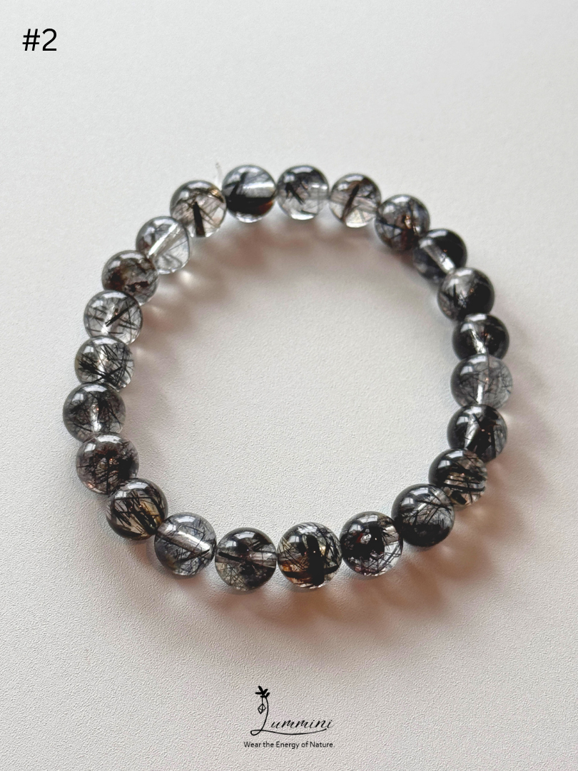 Natural Tourmalinated Quartz Bracelet