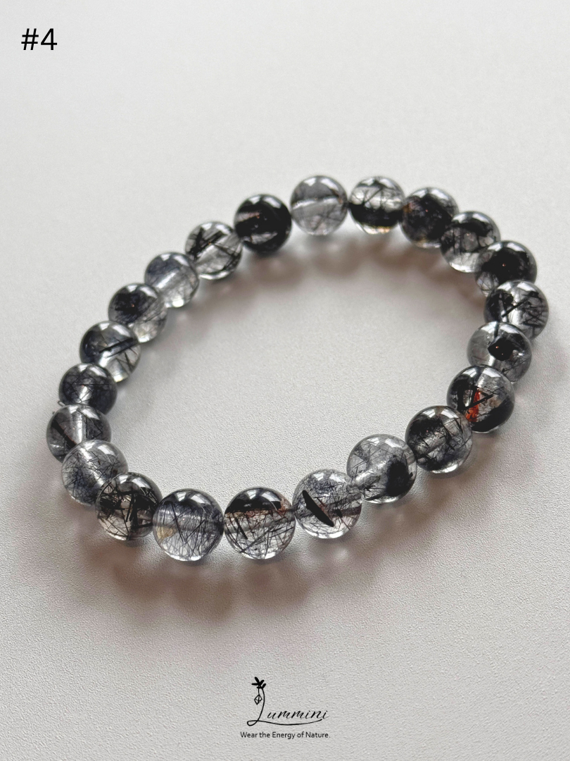 Natural Tourmalinated Quartz Bracelet