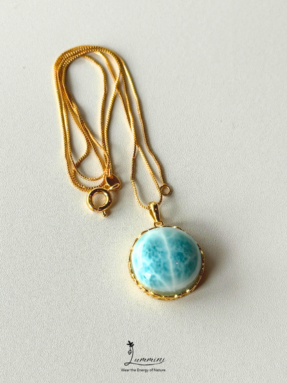 Genuine Natural Larimar Pendant Necklace in Silver 925 Setting – 17.5*8.5 mm, Gift Ready, One of a Kind, Larimar Jewellery