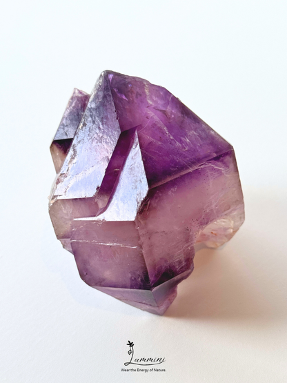 Natural Brazil Amethyst Castle Formation Display Specimen with Record Keeper & Akashic Lines
