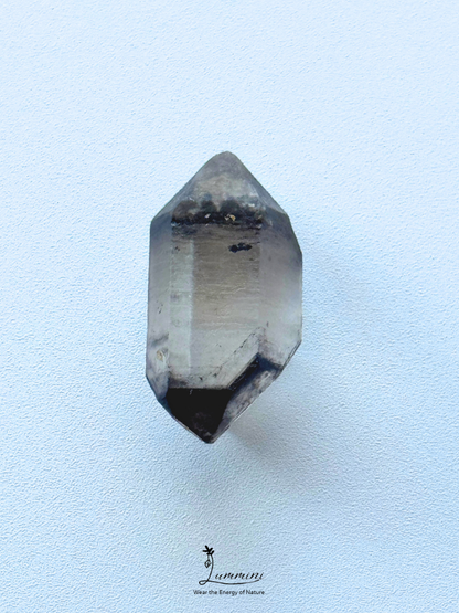 Rare & Special Natural Herkimer Diamond Double-Terminated Smoky Quartz with with Akashic Lines – 28mm