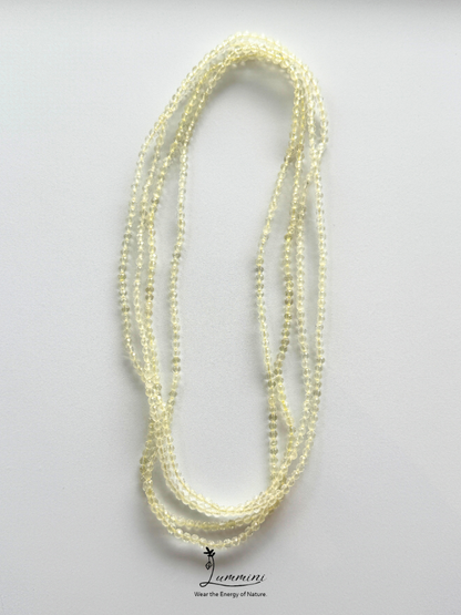 Natural Lemon Yellow Citrine Faceted Citrine Multi-Wrap Bracelet – 4mm – Random Selection