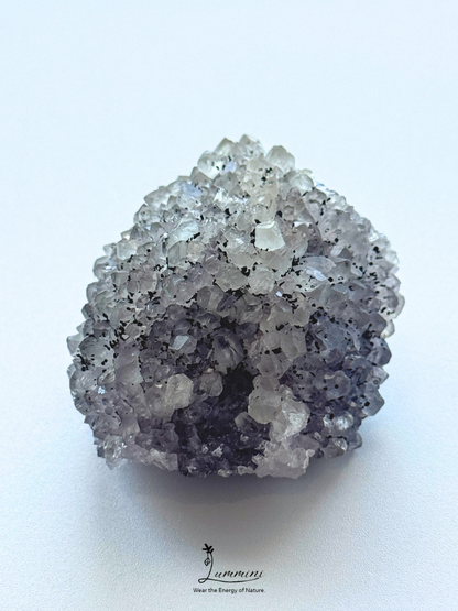 Natural Grey Quartz Hedgehog Cluster with Black Mineral Inclusions - 131g, 63.5mm