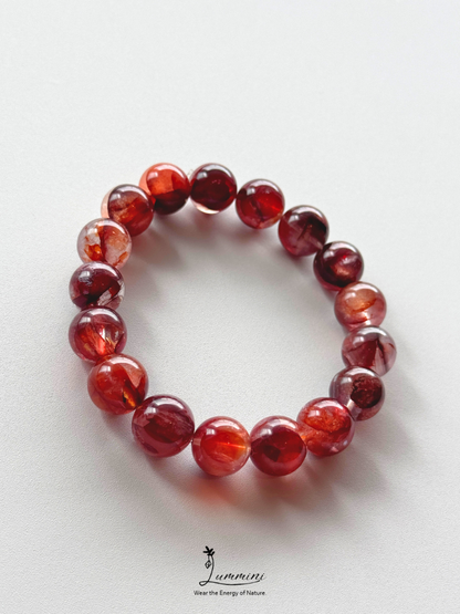 Fire Quartz / Flower Inclusion Quartz 12.5mm - One of a Kind