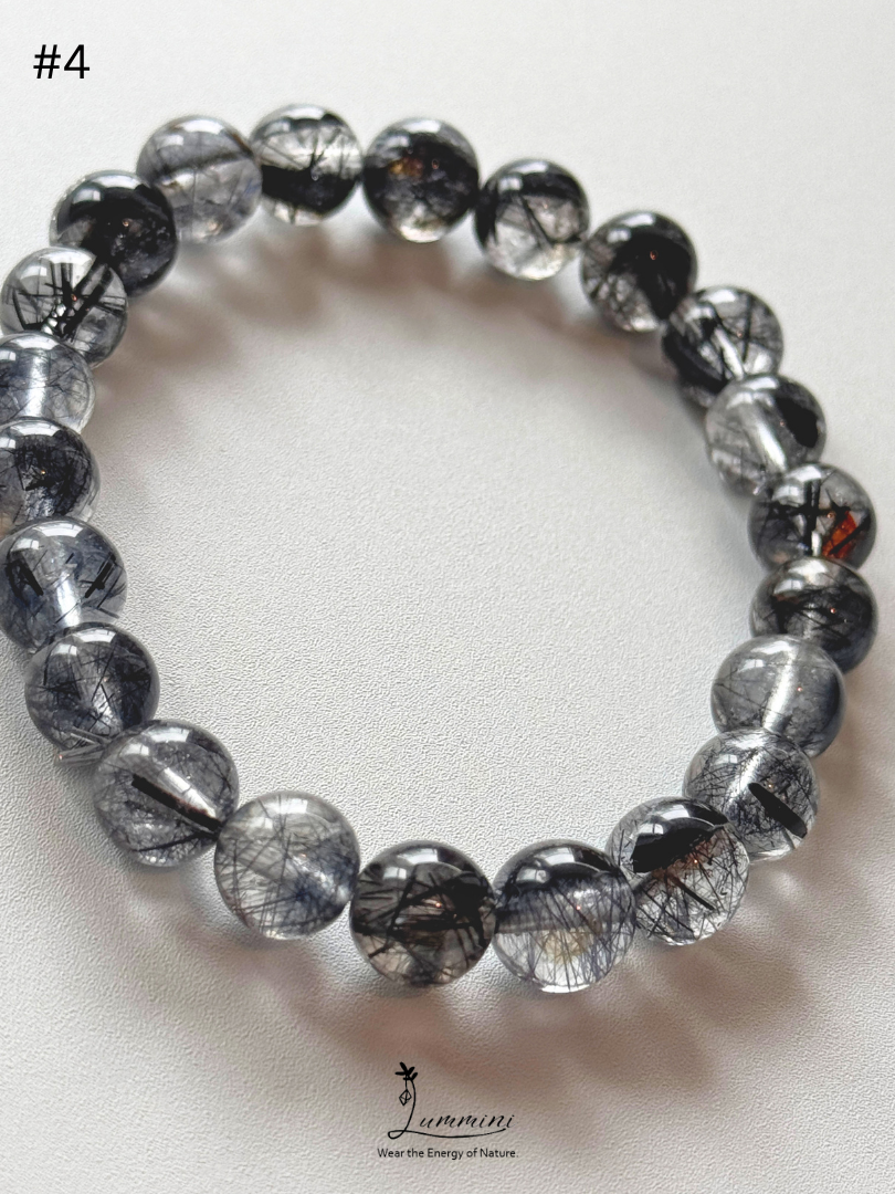 Natural Tourmalinated Quartz Bracelet