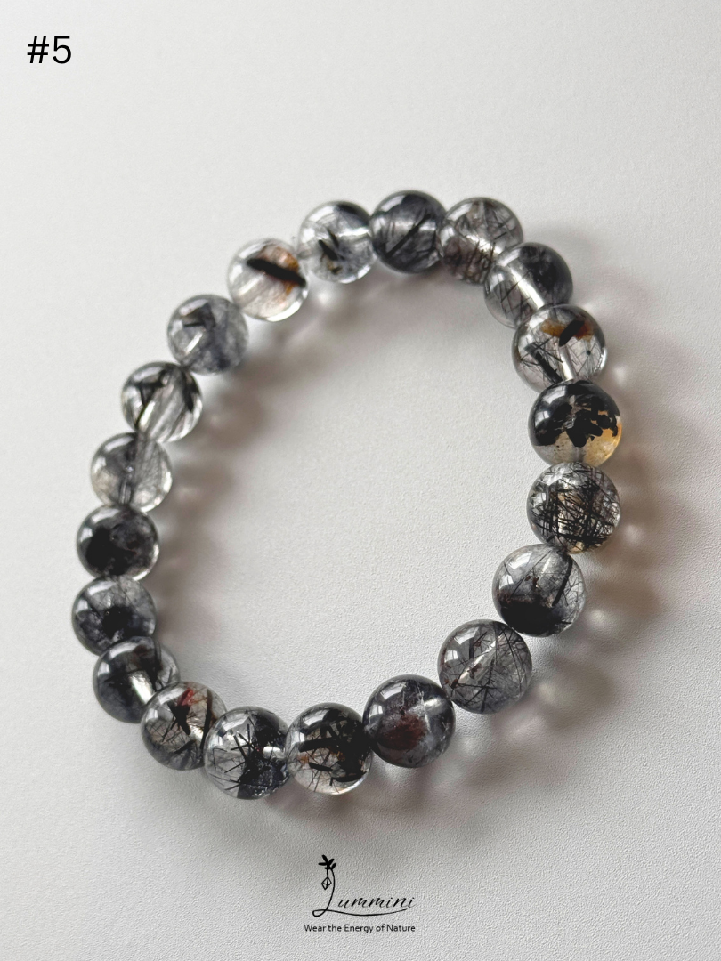 Natural Tourmalinated Quartz Bracelet