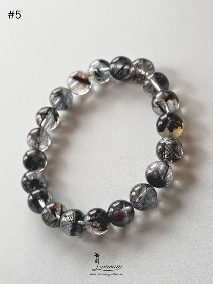 Natural Tourmalinated Quartz Bracelet