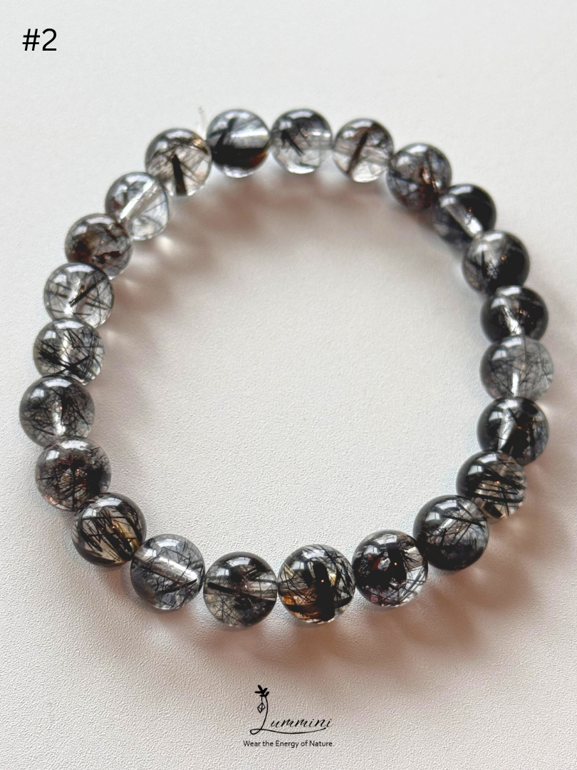 Natural Tourmalinated Quartz Bracelet