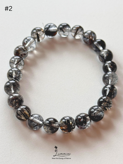 Natural Tourmalinated Quartz Bracelet