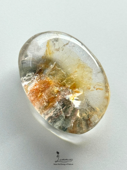 Natural Garden Quartz Palm Stone with Garden & Flower Inclusions – 80g, 57mm
