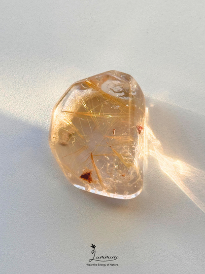 Natural Golden Rutilated Quartz Pocket Stone - 27g