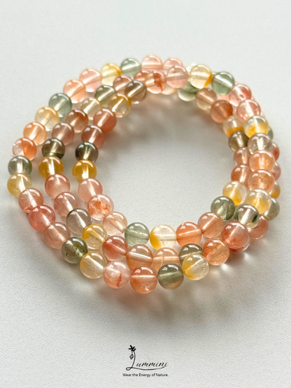 Natural Multicolour Rabbit Hair Quartz Bracelet – 6.5mm