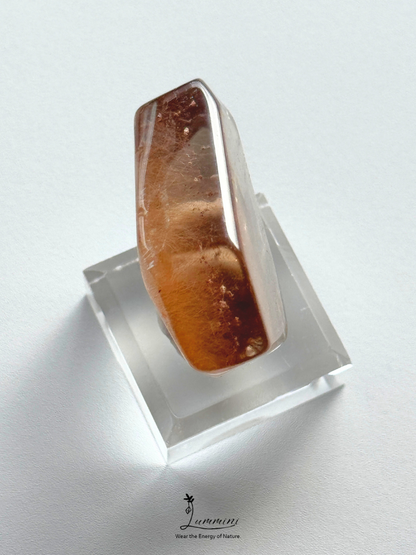 Natural Rutilated Quartz Pocket Stone – Grass & Floral Scene - 33g