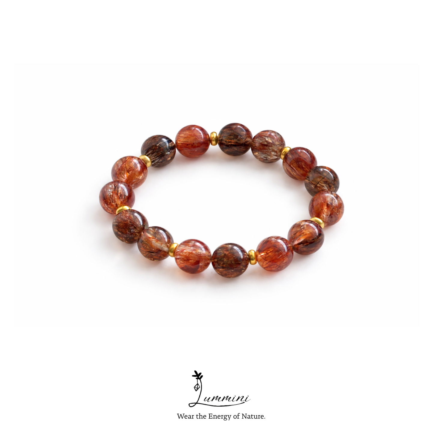 Black Gold Super Seven Bracelet · High Vibration & Protection · 11mm · Gold-Plated Spacer