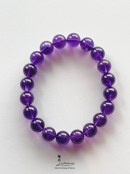 AAA+ Genuine Uruguayan Amethyst Bracelet – 10mm