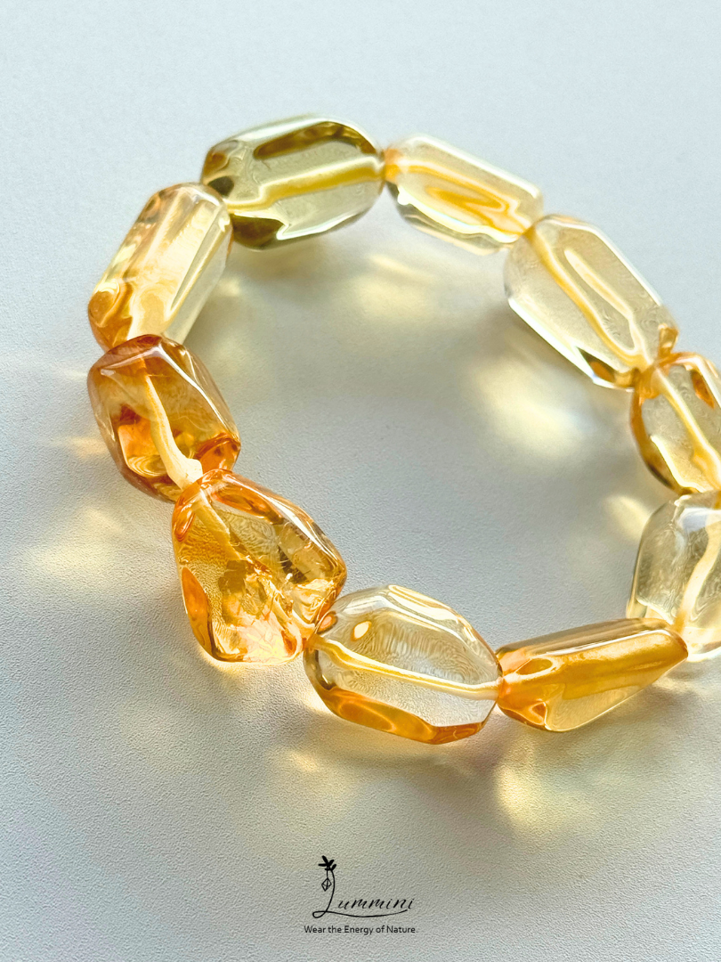 Premium Brazil Natural Citrine Freeform Bracelet – 12–13 mm, One of a Kind, Gift Ready