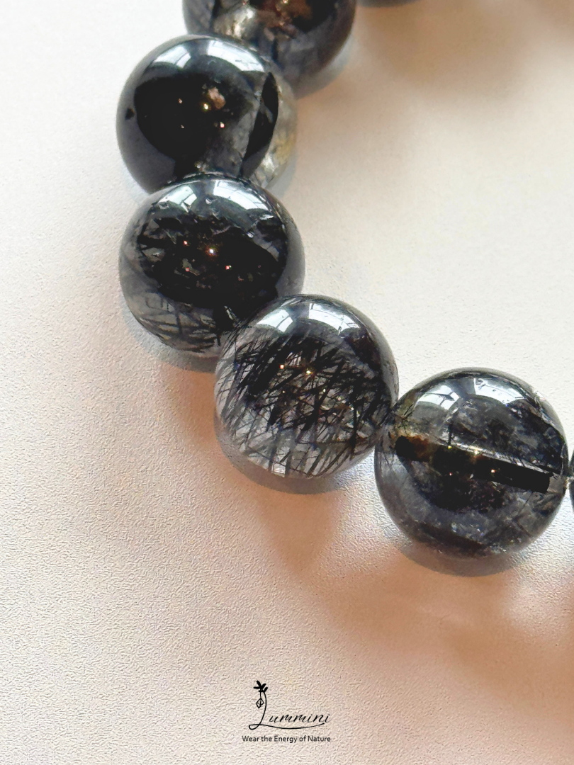 Natural Tourmalinated Quartz Statement Bracelet