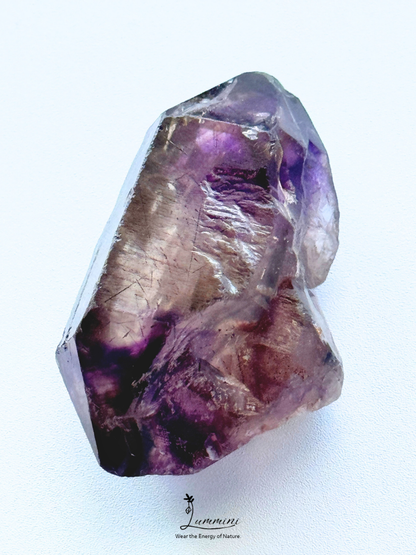 Rare!! Natural Zimbabwe Super Seven Double Terminated Raw Crystal with Skeletal & Circuit Board Formation – 27g, 45.5mm