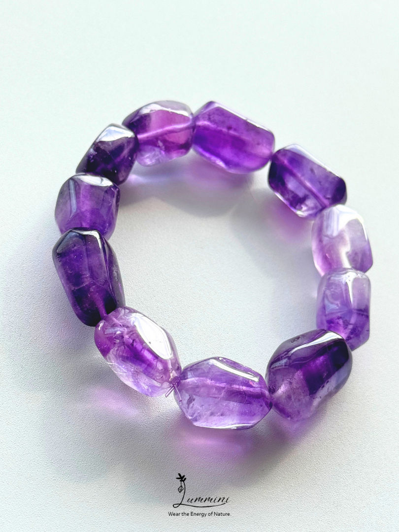 Natural Amethyst Freeform Bracelet – Approx. 11–12mm