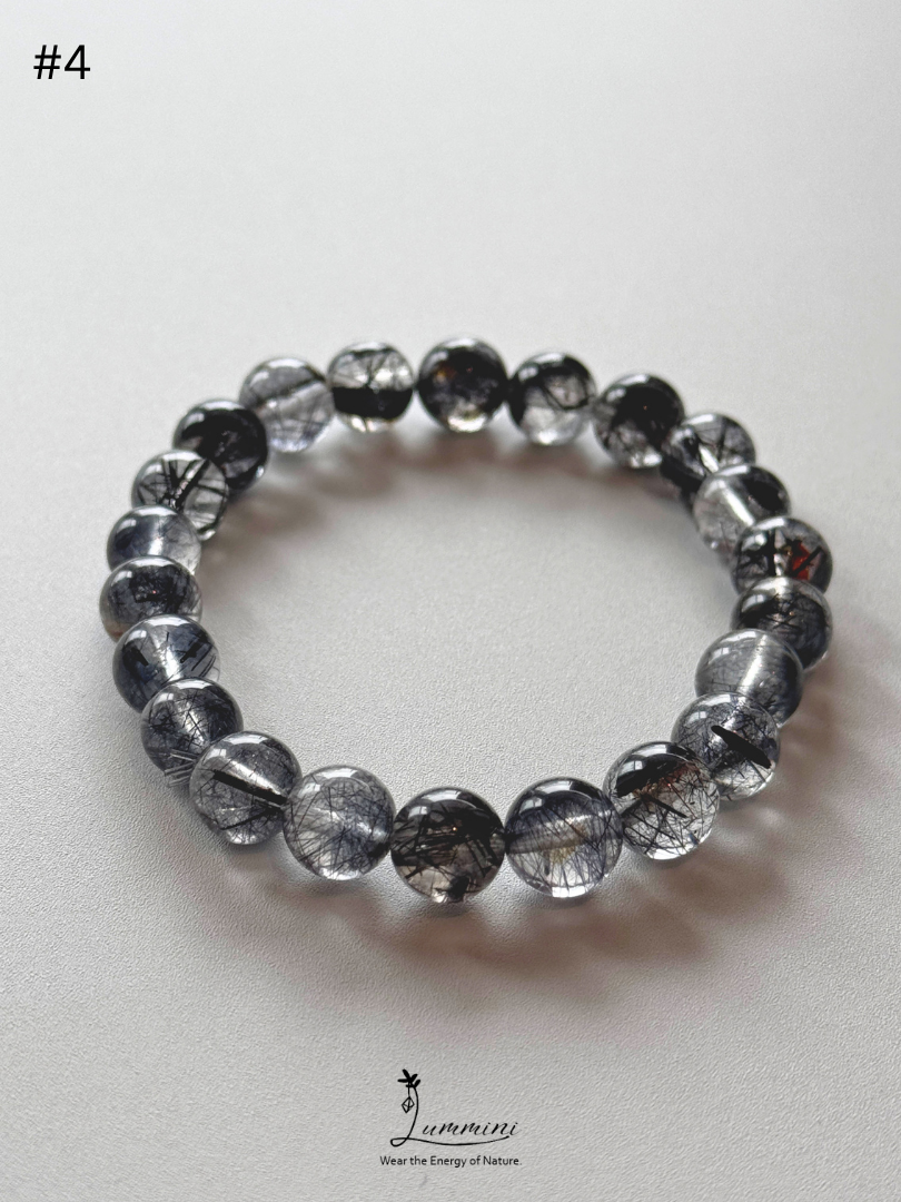 Natural Tourmalinated Quartz Bracelet