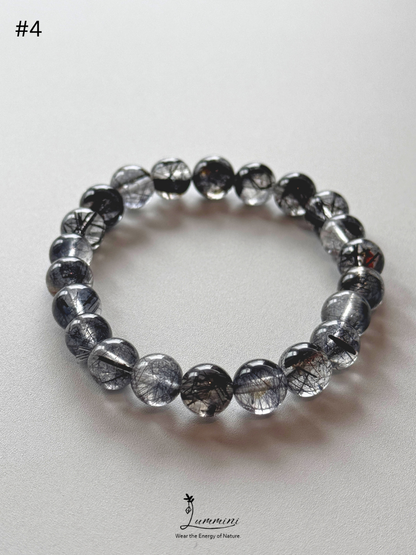 Natural Tourmalinated Quartz Bracelet