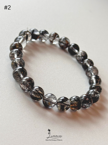 Natural Tourmalinated Quartz Bracelet