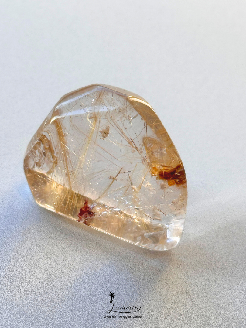 Natural Golden Rutilated Quartz Pocket Stone - 27g