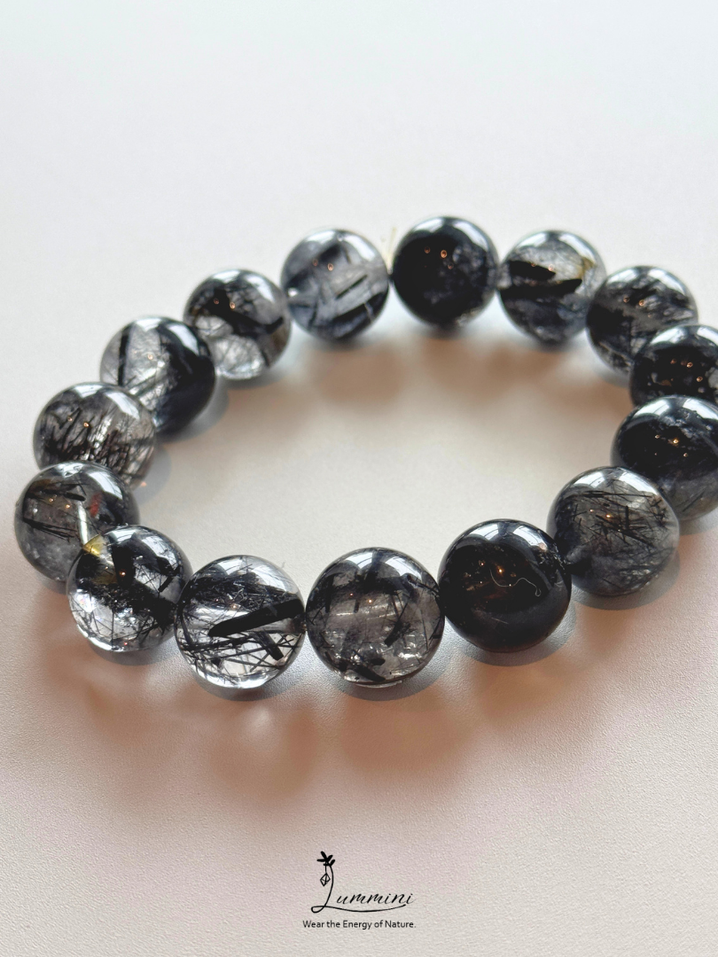 Natural Tourmalinated Quartz Statement Bracelet