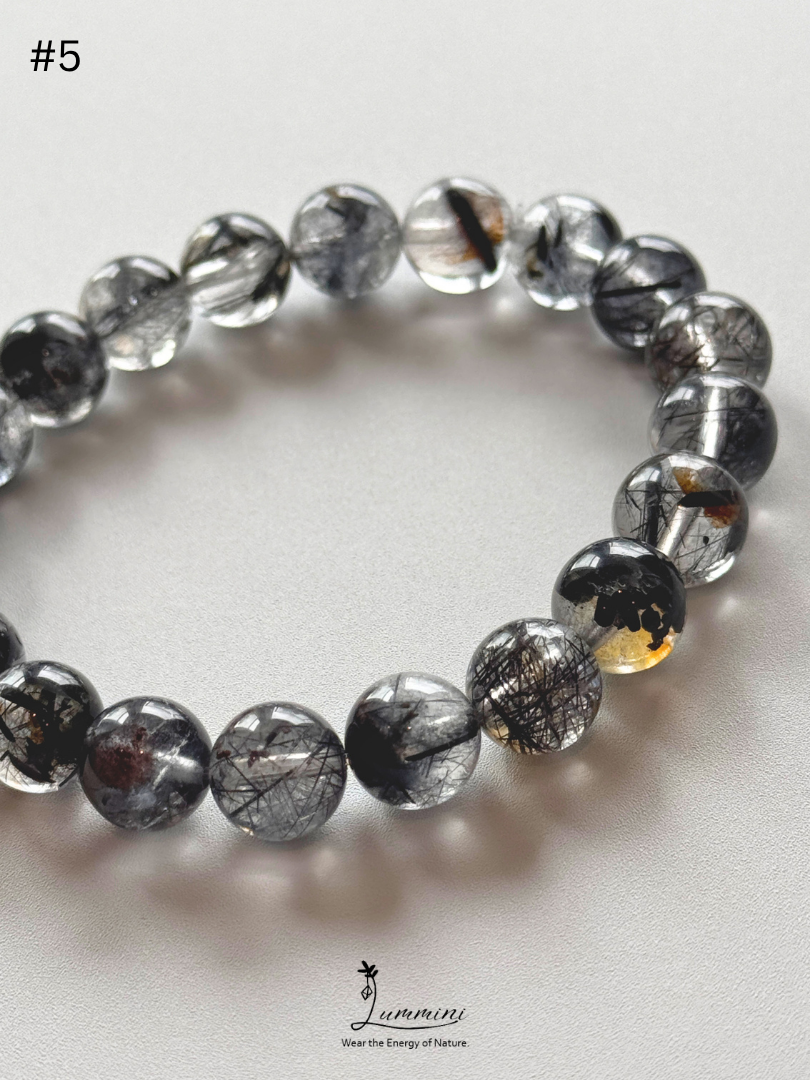 Natural Tourmalinated Quartz Bracelet