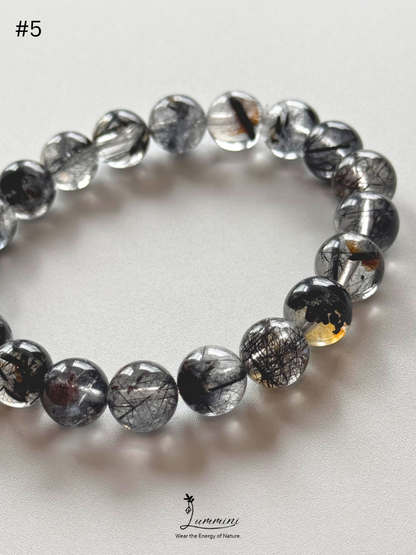 Natural Tourmalinated Quartz Bracelet