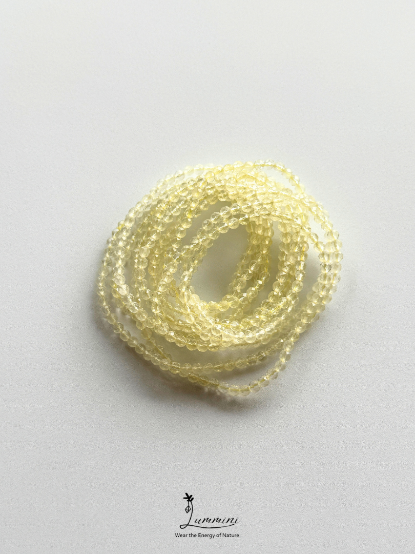 Natural Lemon Yellow Citrine Faceted Citrine Multi-Wrap Bracelet – 4mm – Random Selection