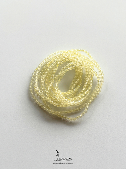 Natural Lemon Yellow Citrine Faceted Citrine Multi-Wrap Bracelet – 4mm – Random Selection