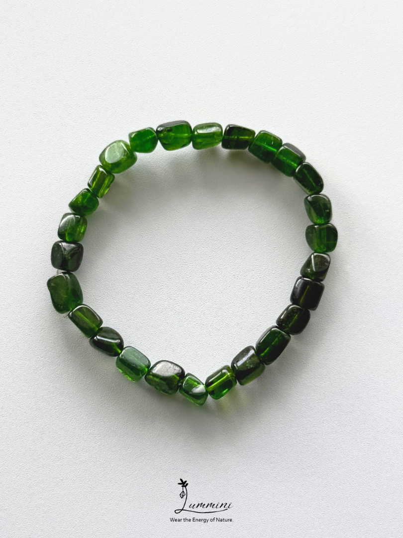 Natural Green Diopside Freeform Bracelet – Approx. 6.5mm