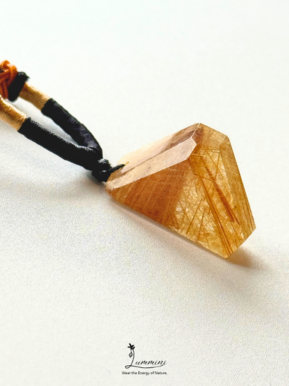 Artisan Natural Gold Rutilated Quartz Matching Necklace Set – Pair, Gift Selection, Gift Ready, Value Pack!!