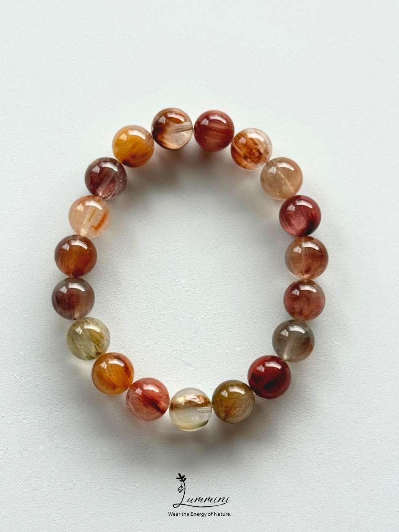 Natural Rabbit Hair Quartz Bracelet with Cat’s Eye Effect – 10.5mm - One of a Kind