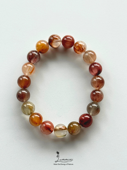 Natural Rabbit Hair Quartz Bracelet with Cat’s Eye Effect – 10.5mm - One of a Kind