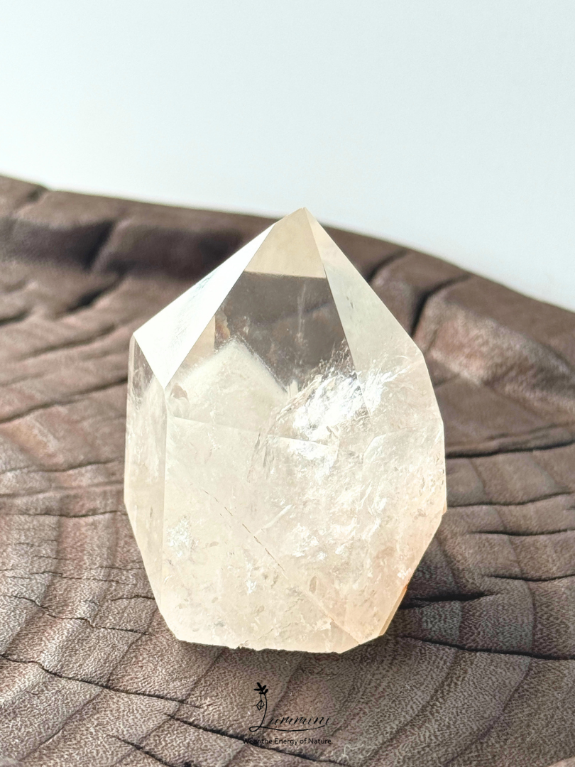 Natural Crystal Clear Quartz Phantom Quartz Tower – White Mountain Formation – 106g, 52mm, One of a Kind