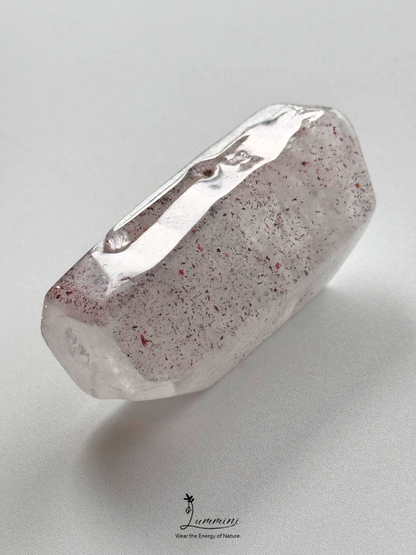Natural Inclusion Quartz Tower / Hand Stone – Red “Venom Flower” Inclusions, 128g, One of a Kind