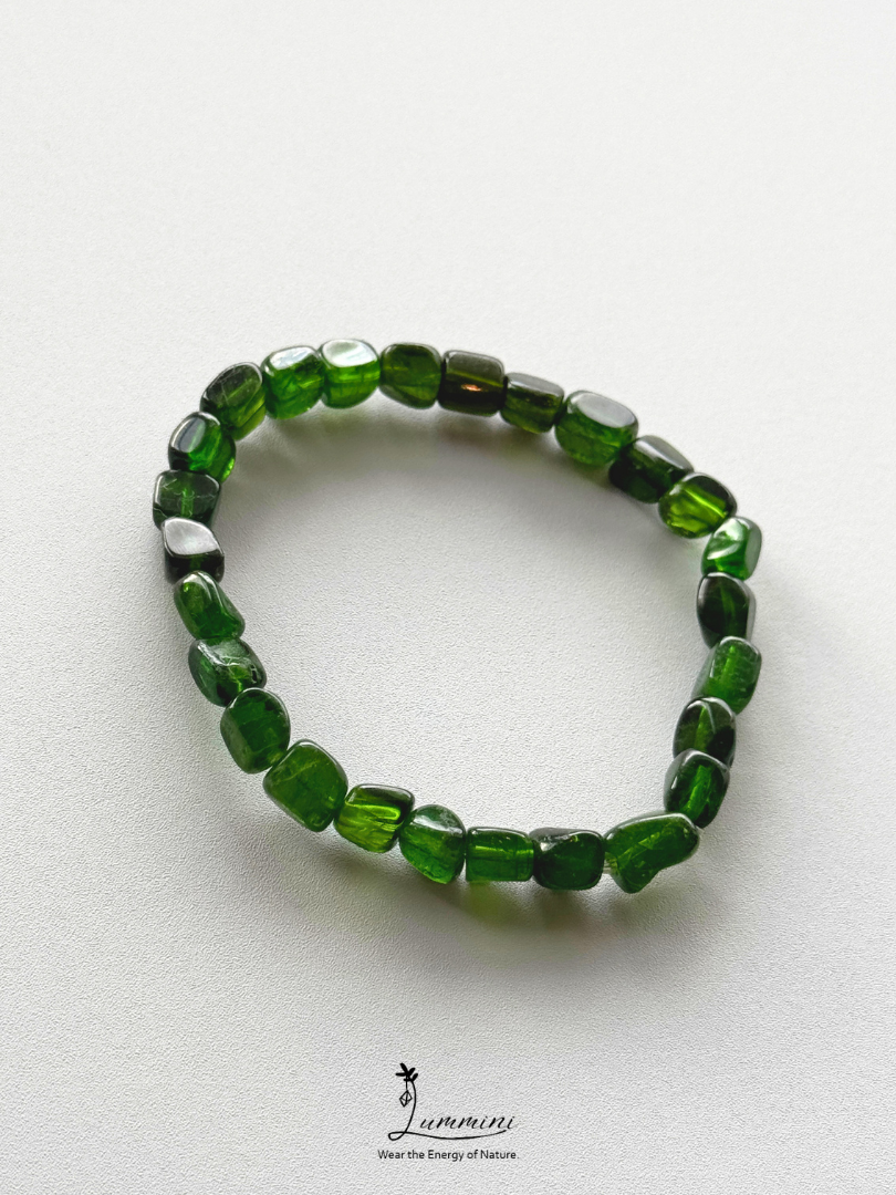 Natural Green Diopside Freeform Bracelet – Approx. 6.5mm