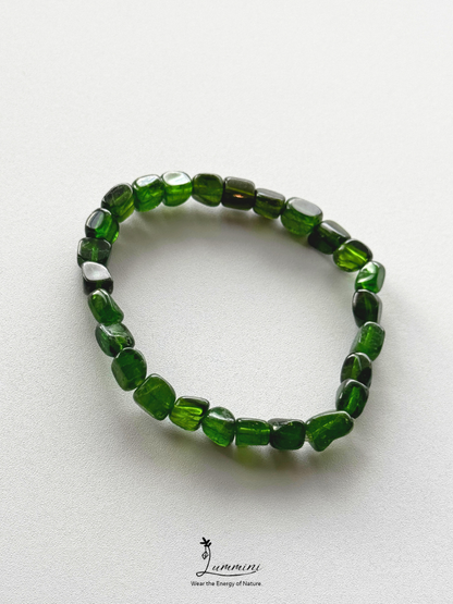 Natural Green Diopside Freeform Bracelet – Approx. 6.5mm