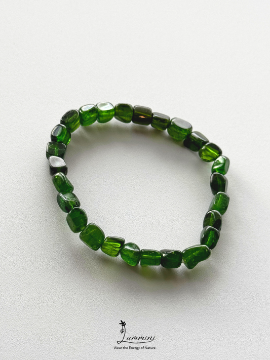 Natural Green Diopside Freeform Bracelet – Approx. 6.5mm