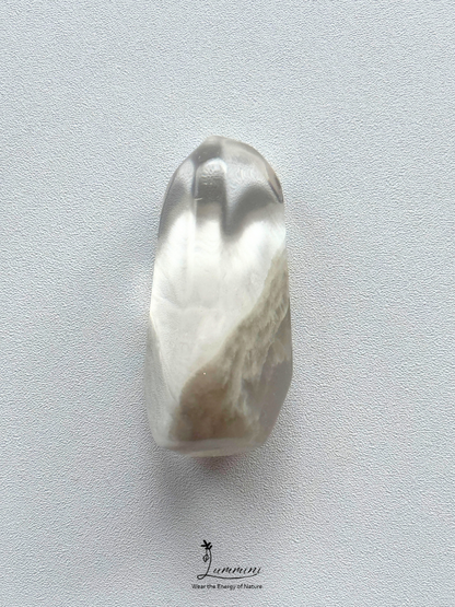 Natural White Rabbit Hair Quartz Freeform Pocket Stone - 7g