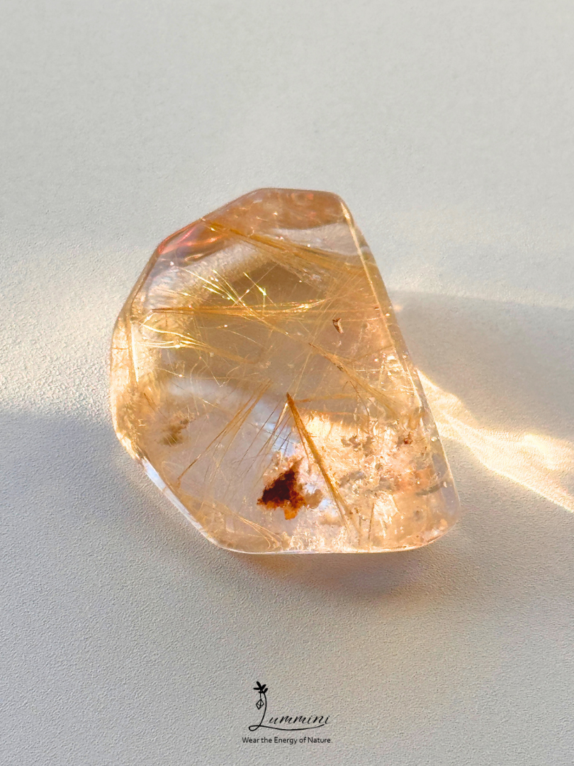 Natural Golden Rutilated Quartz Pocket Stone - 27g